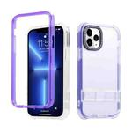 For iPhone 12 Pro Max 2 in 1 360 Invisible Holder Phone Case(Purple)