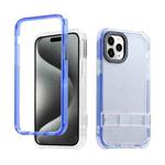 For iPhone 15 Pro 2 in 1 360 Invisible Holder Phone Case(Dark Blue)