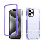 For iPhone 15 Pro 2 in 1 360 Invisible Holder Phone Case(Purple)