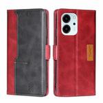 For Honor 80 SE Contrast Color Side Buckle Leather Phone Case(Red + Black)
