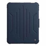 For iPad 10th Gen 10.9 2022 NILLKIN Bumper Snapsafe Multifunctional Leather Tablet Case with Pen Slot(Blue)