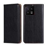 For Xiaomi 13 Gloss Oil Solid Color Magnetic Leather Phone Case(Black)