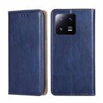 For Xiaomi 13 Pro Gloss Oil Solid Color Magnetic Leather Phone Case(Blue)