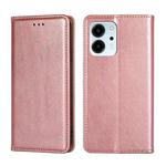 For Honor 80 SE Gloss Oil Solid Color Magnetic Leather Phone Case(Rose Gold)