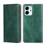 For Honor 80 SE Gloss Oil Solid Color Magnetic Leather Phone Case(Green)