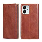 For Honor 80 SE Gloss Oil Solid Color Magnetic Leather Phone Case(Brown)