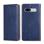 For Google Pixel 7a Gloss Oil Solid Color Magnetic Leather Phone Case(Blue)