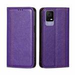 For TCL 405 / 406 / 408 Grid Texture Magnetic Flip Leather Phone Case(Purple)