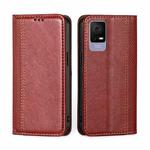 For TCL 405 / 406 / 408 Grid Texture Magnetic Flip Leather Phone Case(Red)