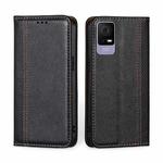 For TCL 405 / 406 / 408 Grid Texture Magnetic Flip Leather Phone Case(Black)