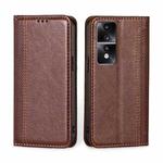 For Honor 80 GT Grid Texture Magnetic Flip Leather Phone Case(Brown)