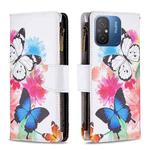 For Xiaomi Redmi 12C Colored Drawing Pattern Zipper Leather Phone Case(Two Butterflies)