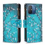 For Xiaomi Redmi 12C Colored Drawing Pattern Zipper Leather Phone Case(Plum Blossom)