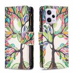 For Xiaomi Redmi Note 12 Pro+ Global Colored Drawing Pattern Zipper Leather Phone Case(Big Tree)