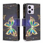 For Xiaomi Redmi Note 12 Pro+ Global Colored Drawing Pattern Zipper Leather Phone Case(Big Butterfly)