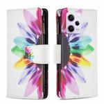 For Xiaomi Redmi Note 12 Pro+ Global Colored Drawing Pattern Zipper Leather Phone Case(Sun Flower)