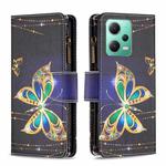 For Xiaomi Redmi Note 12 Global Colored Drawing Pattern Zipper Leather Phone Case(Big Butterfly)