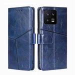 For Xiaomi 13 Geometric Stitching Horizontal Flip Leather Phone Case(Blue)