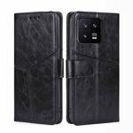 For Xiaomi 13 Geometric Stitching Horizontal Flip Leather Phone Case(Black)