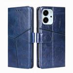 For Honor 80 SE Geometric Stitching Horizontal Flip Leather Phone Case(Blue)