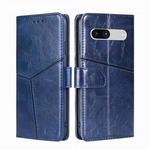 For Google Pixel 7a Geometric Stitching Horizontal Flip Leather Phone Case(Blue)