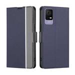 For TCL 405 / 406 / 408 Twill Texture Side Button Leather Phone Case(Blue)