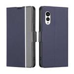 For Fujitsu Arrows N F-51C Twill Texture Side Button Leather Phone Case(Blue)