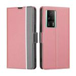 For Xiaomi Redmi K60E Twill Texture Side Button Leather Phone Case(Pink)