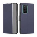 For Xiaomi Redmi K60 / K60 Pro Twill Texture Side Button Leather Phone Case(Blue)