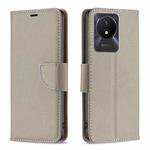 For vivo Y02 4G Litchi Texture Pure Color Leather Phone Case(Grey)
