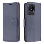For vivo Y02 4G Litchi Texture Pure Color Leather Phone Case(Blue)
