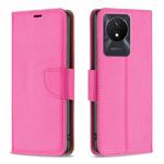 For vivo Y02 4G Litchi Texture Pure Color Leather Phone Case(Rose Red)