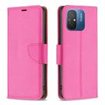 For Xiaomi Redmi 12C Litchi Texture Pure Color Leather Phone Case(Rose Red)