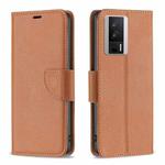 For Xiaomi Redmi K60 / K60 Pro Litchi Texture Pure Color Leather Phone Case(Brown)