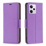 For Xiaomi Redmi Note 12 Pro+ Global Litchi Texture Pure Color Leather Phone Case(Purple)