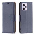 For Xiaomi Redmi Note 12 Pro+ Global Litchi Texture Pure Color Leather Phone Case(Blue)