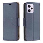 For Xiaomi Redmi Note 12 Pro Global Litchi Texture Pure Color Leather Phone Case(Blue)