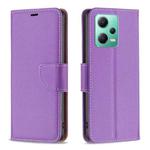 For Xiaomi Redmi Note 12 Global Litchi Texture Pure Color Leather Phone Case(Purple)