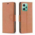 For Xiaomi Redmi Note 12 Global Litchi Texture Pure Color Leather Phone Case(Brown)