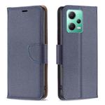For Xiaomi Redmi Note 12 Global Litchi Texture Pure Color Leather Phone Case(Blue)