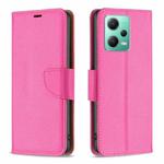 For Xiaomi Redmi Note 12 Global Litchi Texture Pure Color Leather Phone Case(Rose Red)