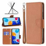 For Xiaomi Redmi Note 12S 4G / Note 11 Litchi Texture Pure Color Leather Phone Case(Brown)