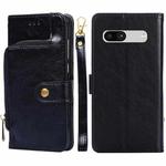 For Google Pixel 7a Zipper Bag Leather Phone Case(Black)