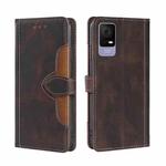 For TCL 405 / 406 / 408 Skin Feel Magnetic Buckle Leather Phone Case(Brown)