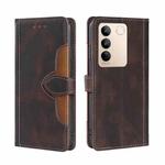 For vivo S16 / S16 Pro Skin Feel Magnetic Buckle Leather Phone Case(Brown)