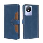 For vivo Y02 4G Skin Feel Magnetic Buckle Leather Phone Case(Blue)