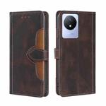For vivo Y02 4G Skin Feel Magnetic Buckle Leather Phone Case(Brown)