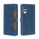 For Fujitsu Arrows N F-51C Skin Feel Magnetic Buckle Leather Phone Case(Blue)