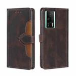 For Xiaomi Redmi K60E Skin Feel Magnetic Buckle Leather Phone Case(Brown)