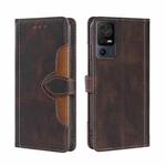 For TCL 40 SE Skin Feel Magnetic Buckle Leather Phone Case(Brown)